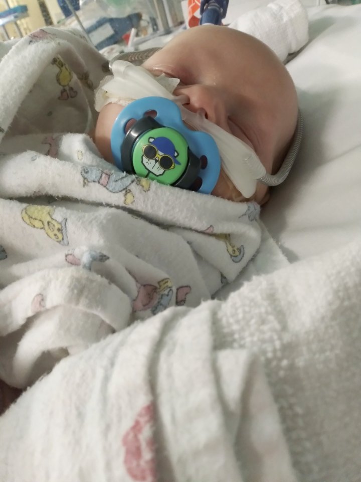 Little Colton was rushed to ICU after his oxygen levels dropped