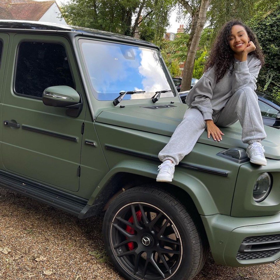 Leigh-Anne Pinnock was all smiles as she showed off her new £95,000 car from her fiance Andre Gray