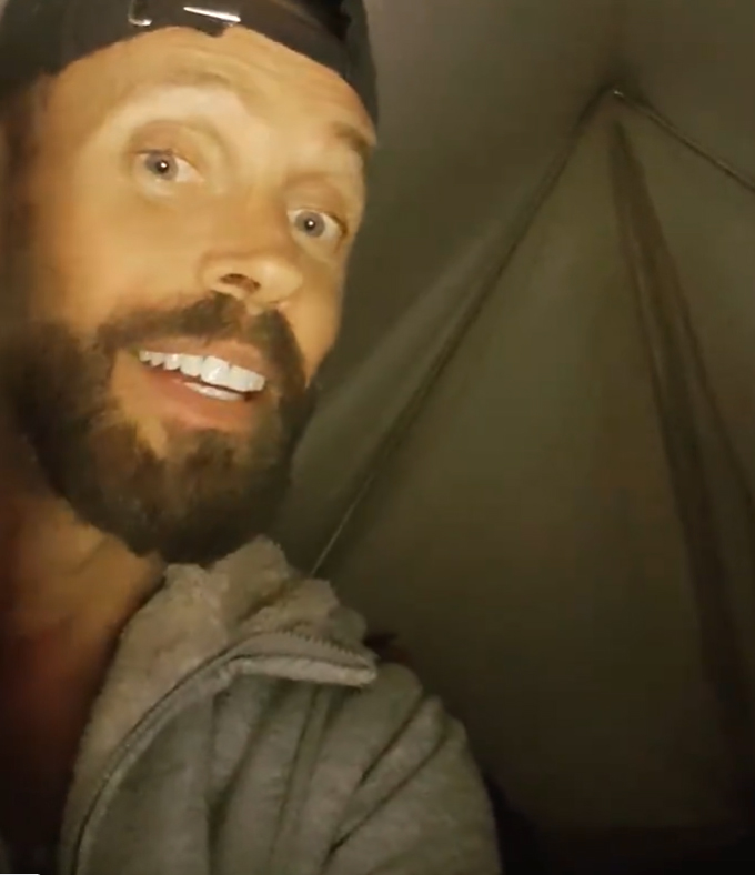 Jason lived in a tent for months while building work went on