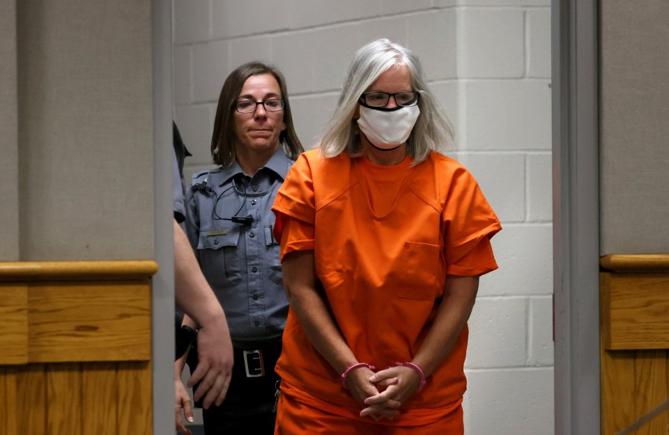 Pamela Hupp is escorted into the courtroom for a hearing at the Lincoln County Justice Center in July