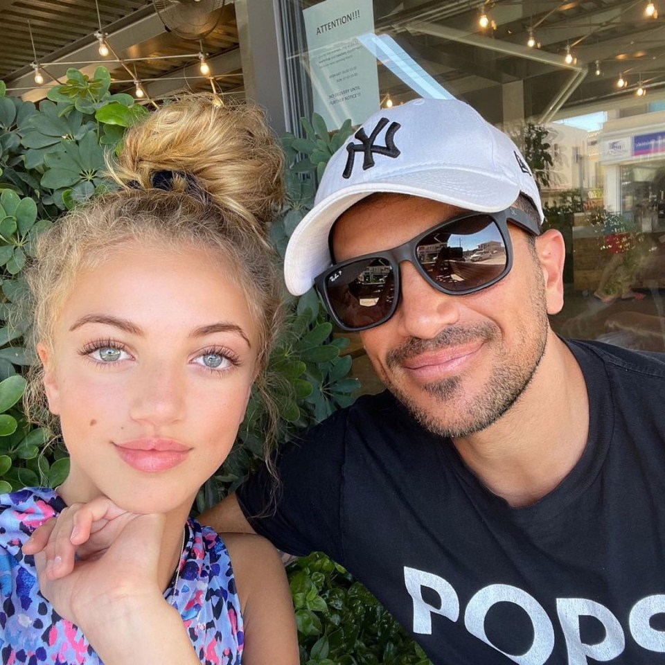 Peter shared this make-up free snap of his teenage daughter earlier this month