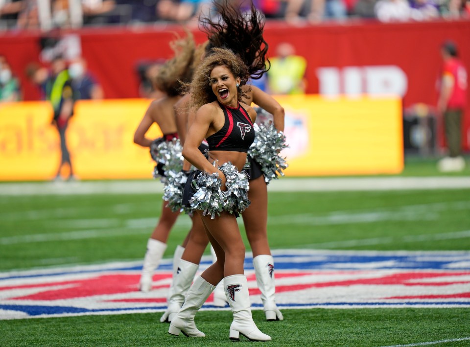 Cheerleaders performed during the NFL clash at Tottenham's multi-purpose ground