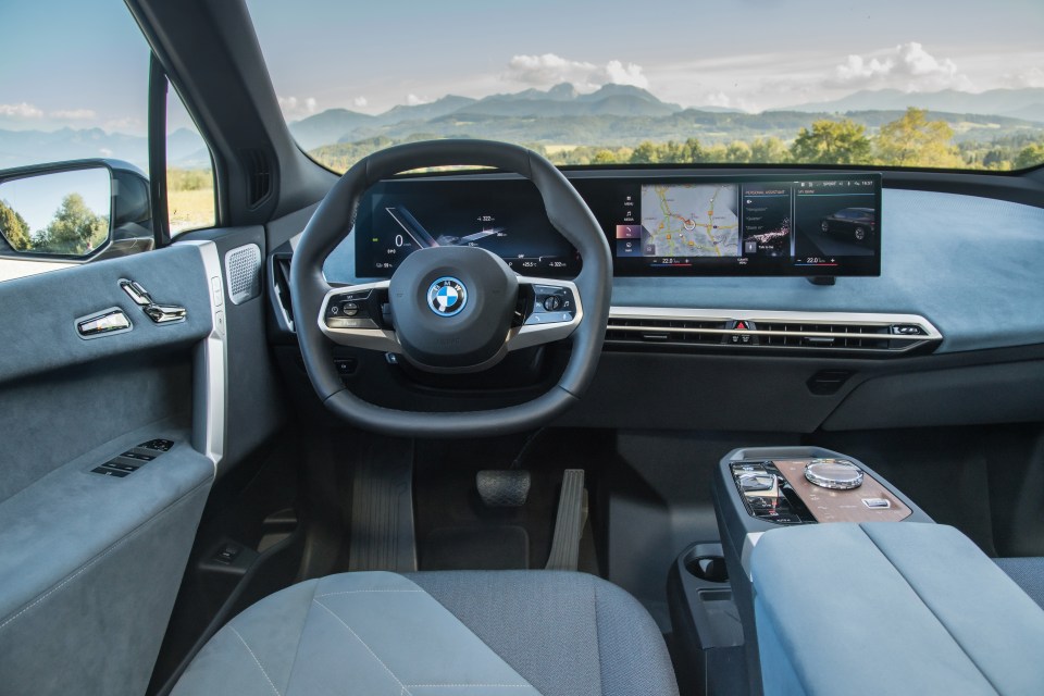 The iX tosses away BMW’s usual snug cockpit in favour of open-feeling lounge-like furniture