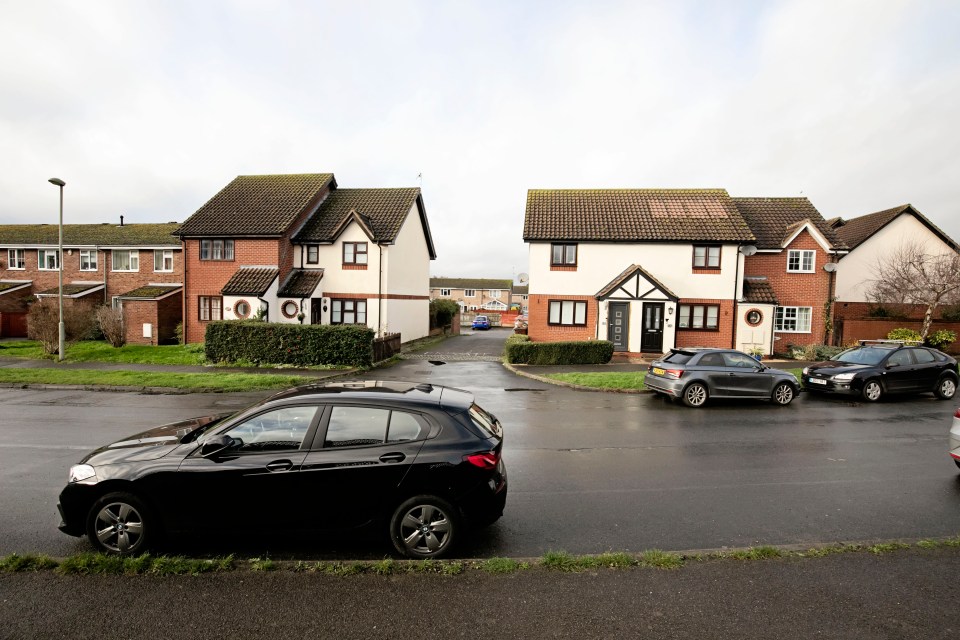 His neighbour’s home is pictured on the left, while his home is on the right