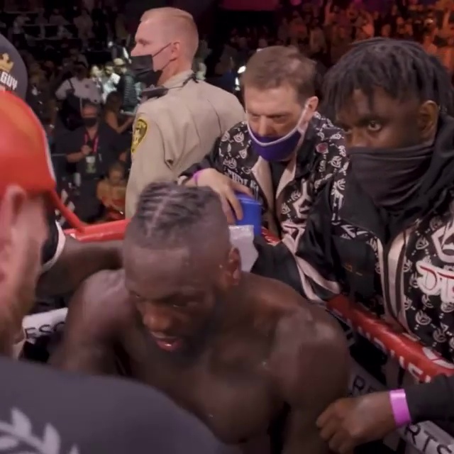 Tyson Fury went over to a defeated Deontay Wilder as show of respect