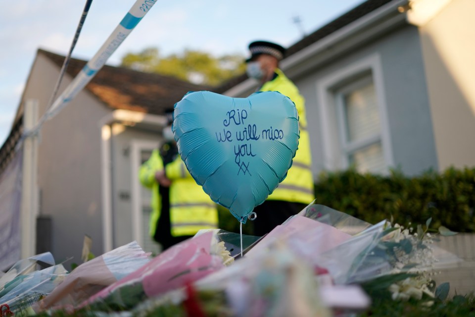 Flowers and cards have been left at the church, as well as a little heart-shaped balloon