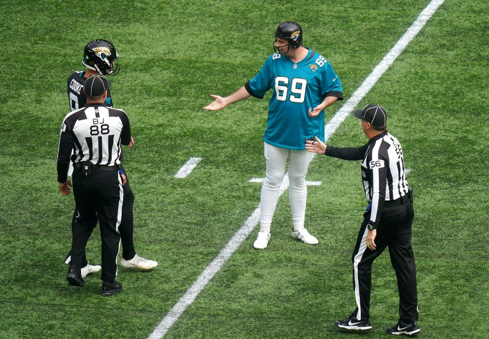 The YouTuber evaded security to run onto the pitch during the NFL game between the Jaguars and the Dolphins in London earlier this month