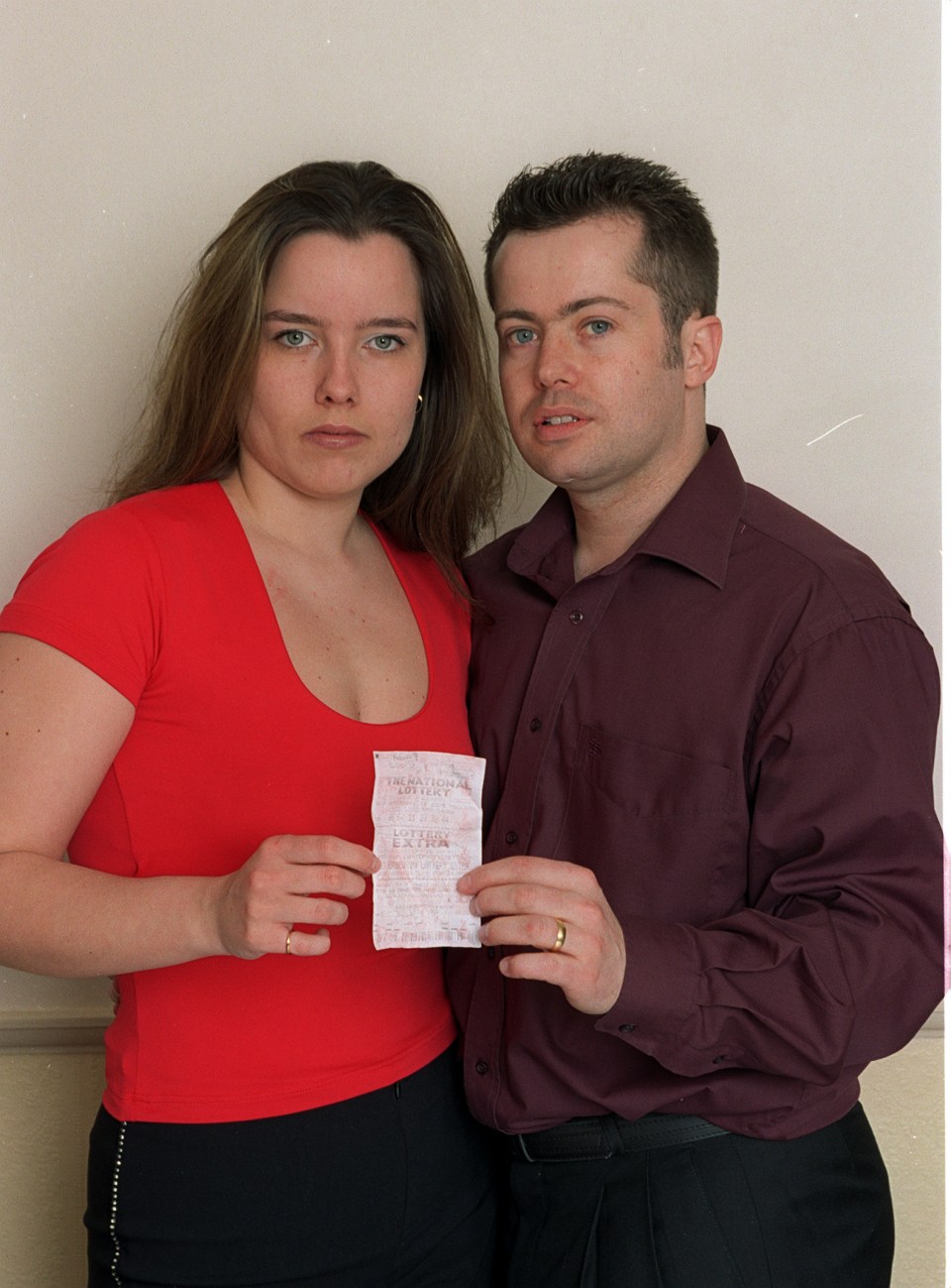 The devastated pair bought the winning Lottery ticket back in 2001 - but couldn't find it