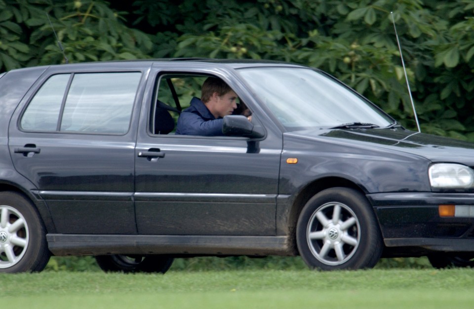 Prince William in the third-generation Golf he was given for his 17th birthday