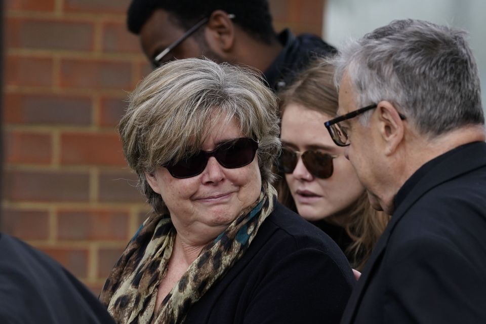 Sir David's wife Julia visits a memorial for her murdered husband today