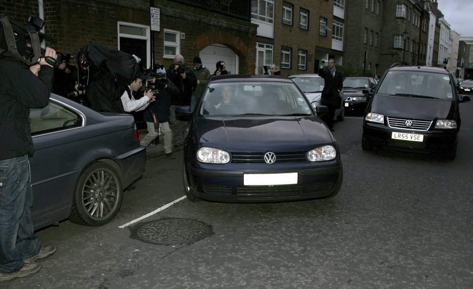 Kate Middleton pulling away in her VW Golf