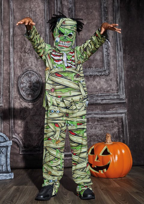 The zombie costume is £12 and is available in ages 3-8 years old