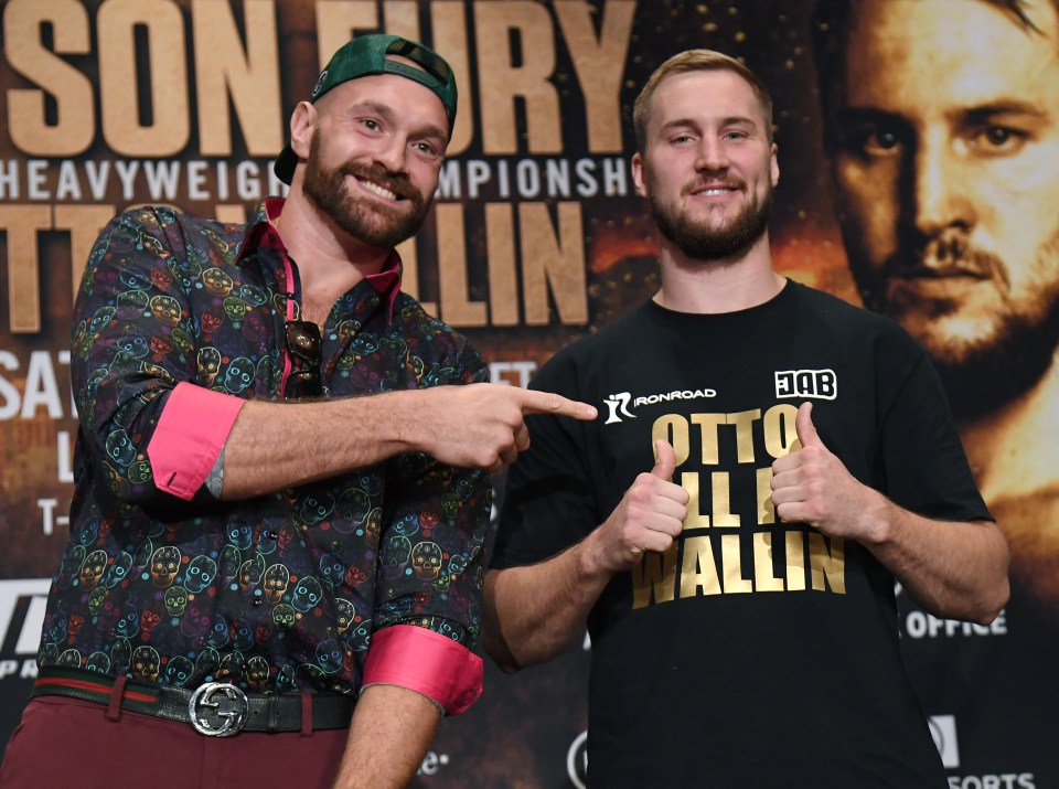 Tyson Fury, pictured with the Swede, was due to face the winner