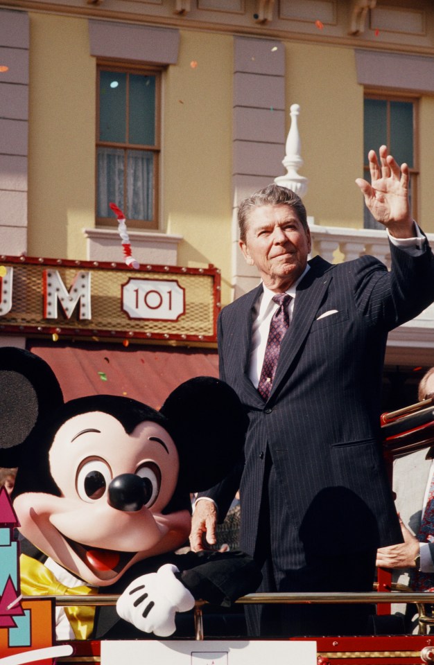 While he didn't work there as a character, the former president opened the Disneyland park before he took office