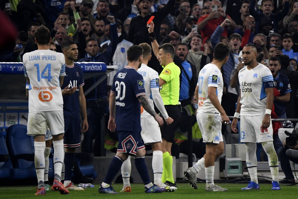 Achraf Hakimi was sent off early in the second half