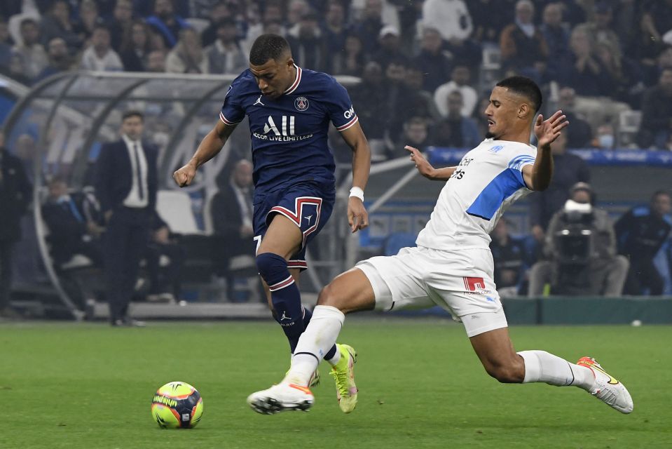 William Saliba (right) recently kept Kylian Mbappe quiet in a match between Marseille and PSG