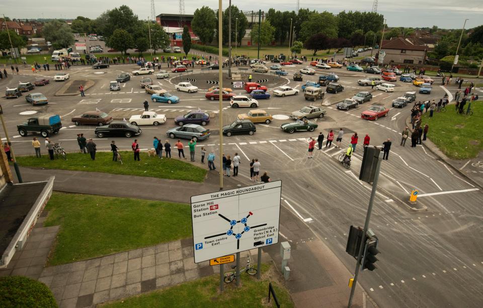 The famed roundabout has five min roundabouts in one large roundabout