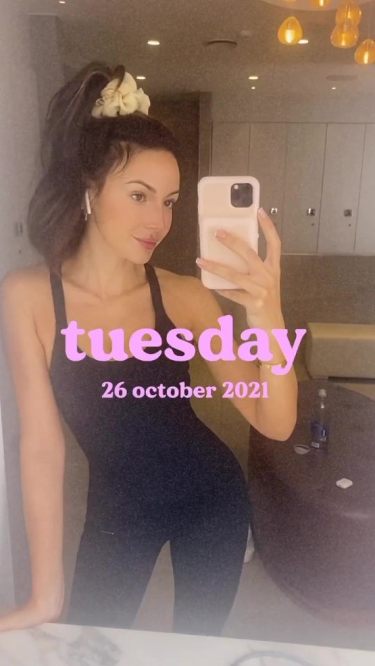 Michelle Keegan shared with fans her workout outfit for the day