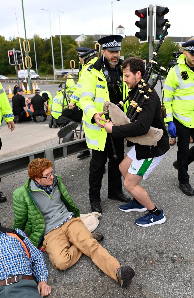 Cops confronted protesters yesterday