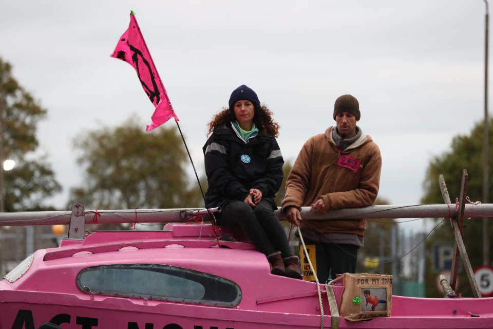 British Olympians sailor Laura Baldwin and gold medal-winning canoeist Etienne Stott joined the protest