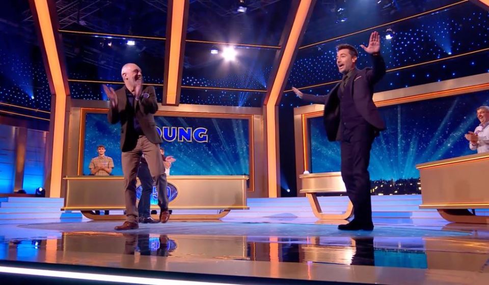 Gino D'Acampo line dancing on Family Fortunes