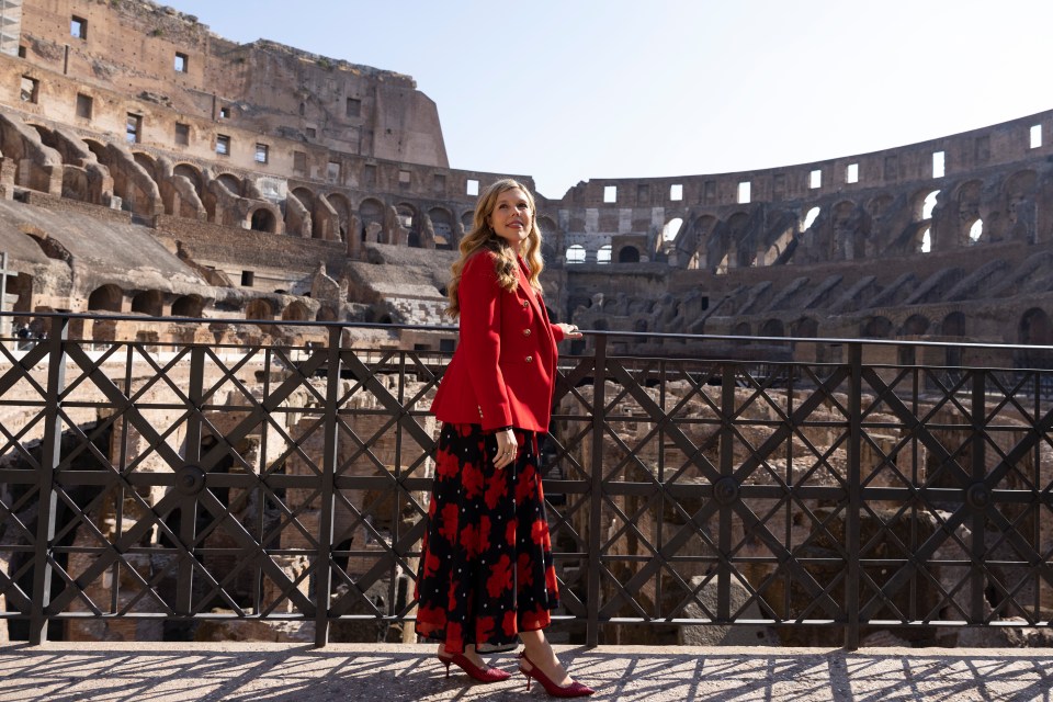 The PM's wife at Rome's iconic Colosseum