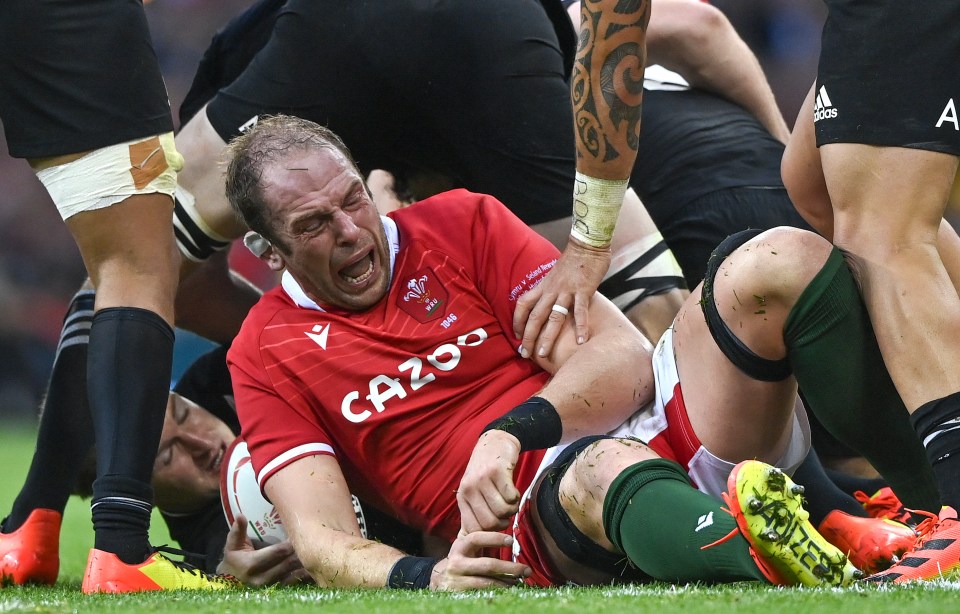 Alun Wyn jones went off injured in the first half of Wales vs New Zealand