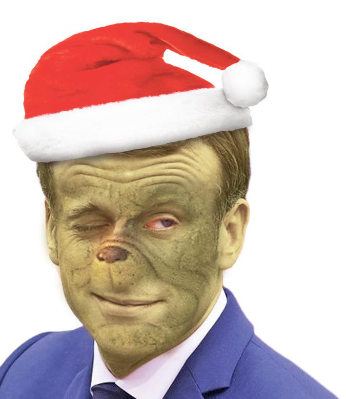 France claims it has given Britain a document on how to meet its demands - here we imagine Macron as the Grinch