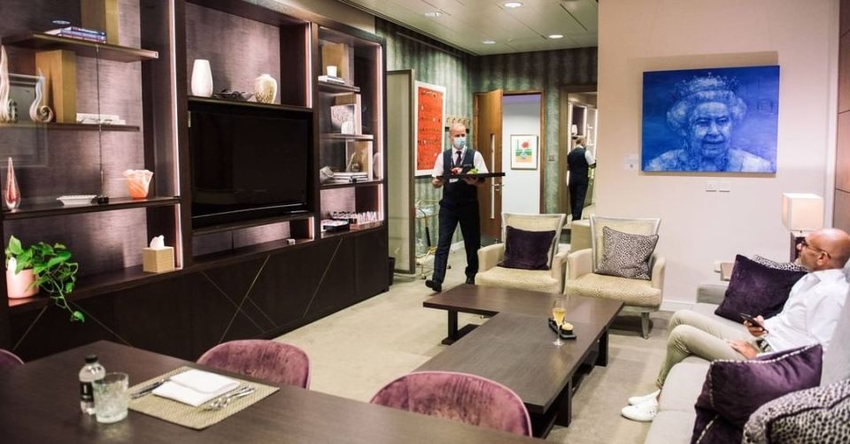 There is a very exclusive lounge you can find at Heathrow Airport called the Windsor Suite