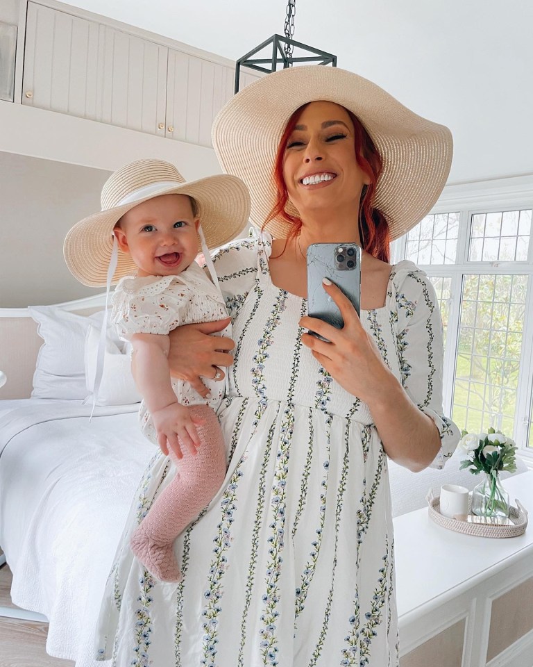 Stacey Solomon and baby Rose