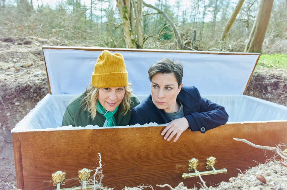  Till death us do part: one episode sees the duo waking up in a coffin together