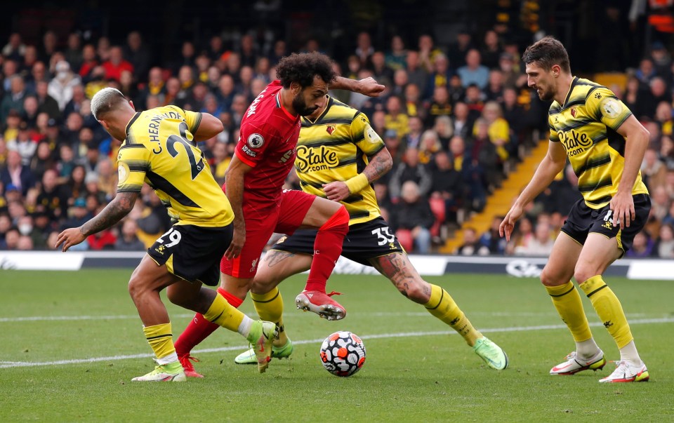 Salah skipped past three Watford defenders