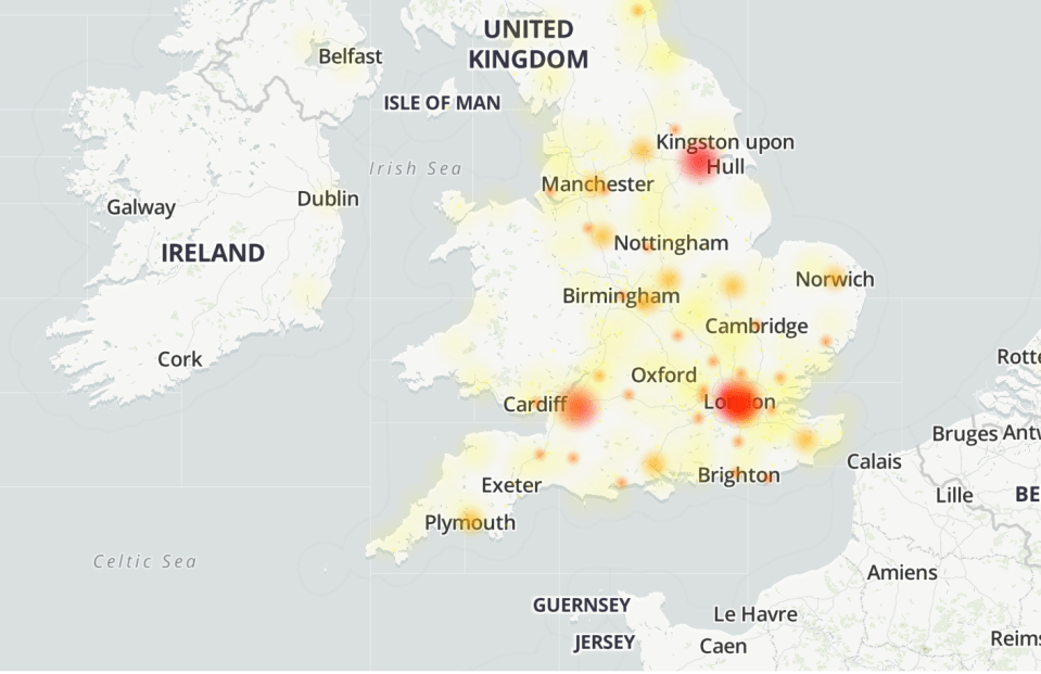 The highest number of issues were reported by Lloyds customers across the country