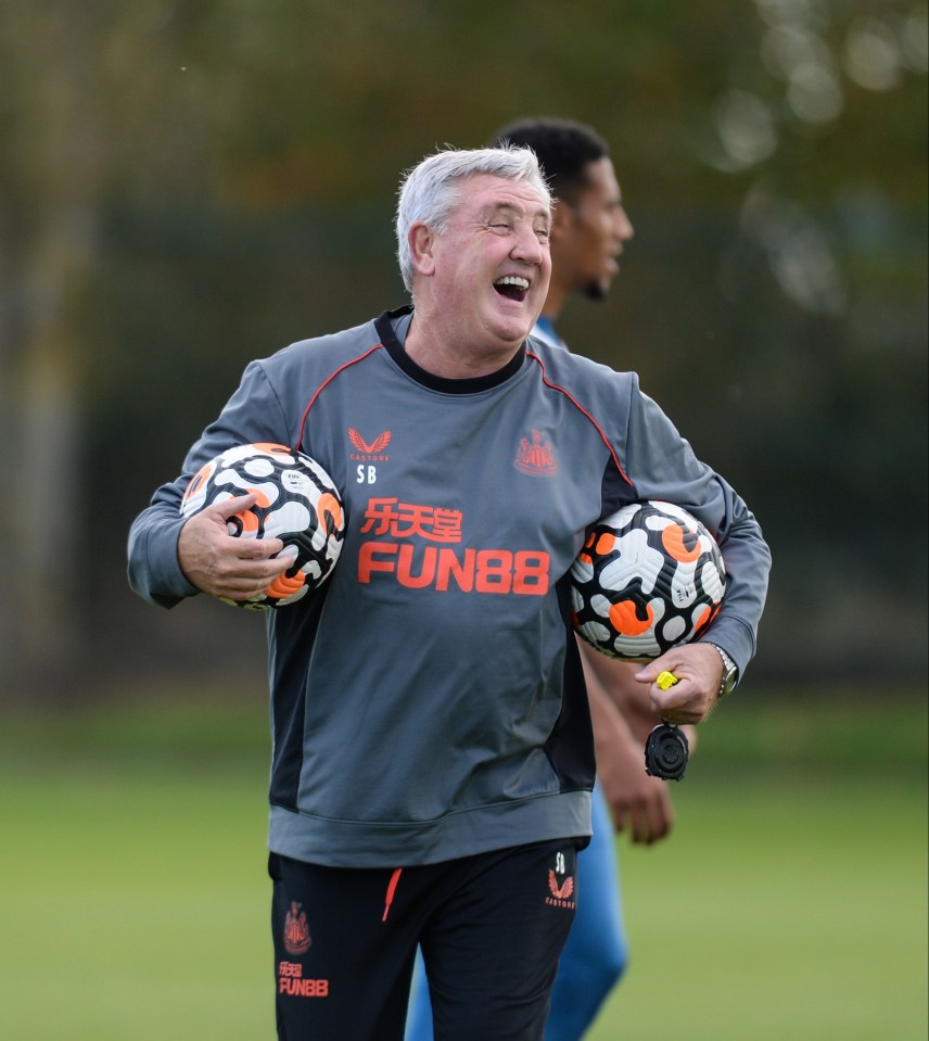 Steve Bruce took training as usual on Thursday