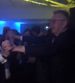 Gove, 54, dancing at the conference in Manchester