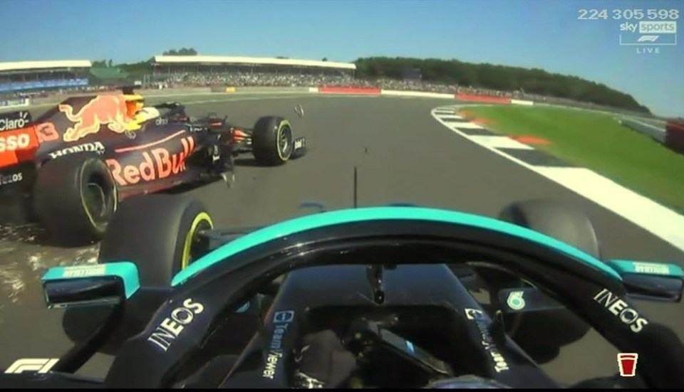 Lewis Hamilton and Max Verstappen crashed in the first lap of the British Grand Prix