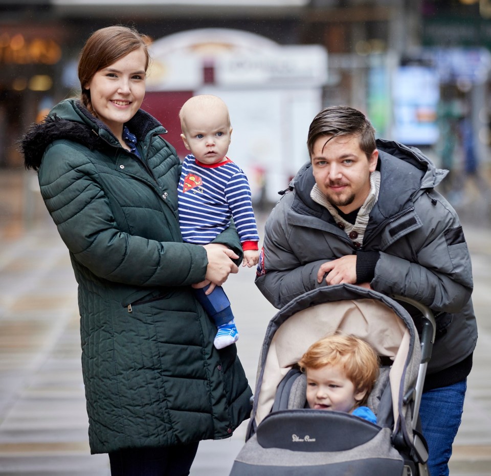 Kes with partner Luke Hughes and her children, Trevor and Wayne