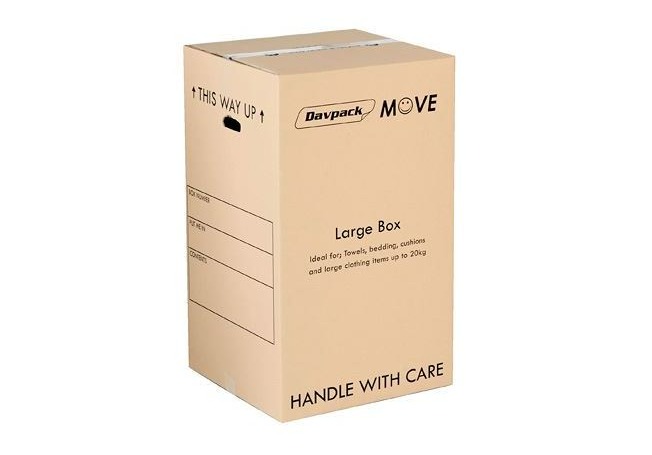 This large moving box is perfect for bedding and clothes