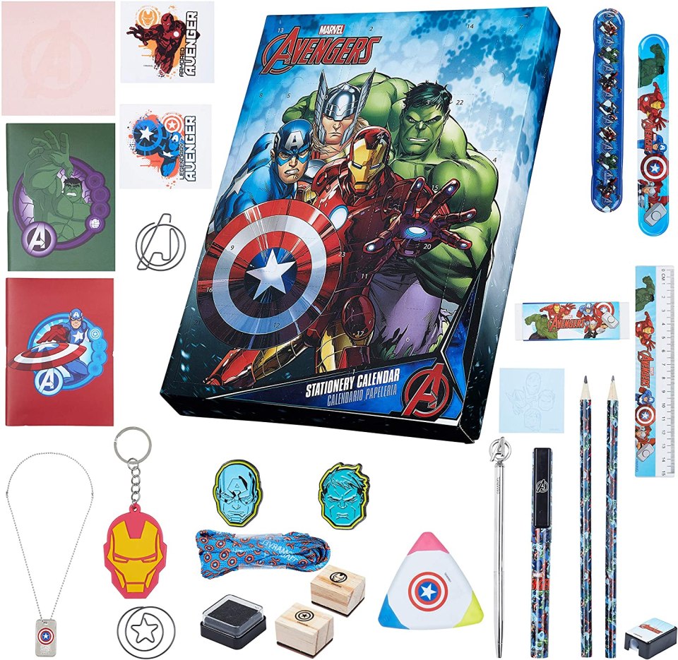 Discover a new piece of stationary and Marvel-themed accessory behind every window