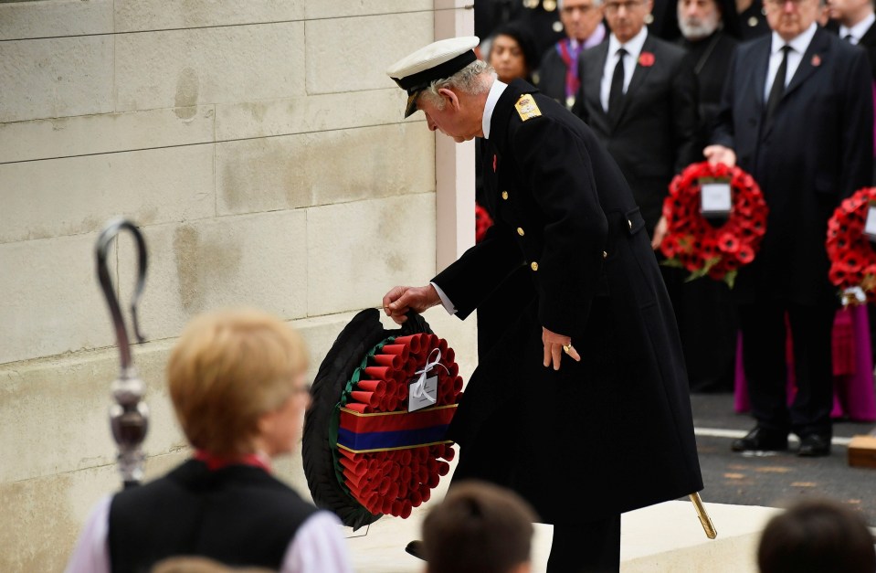 Prince Charles laid a wreath on behalf of the royals