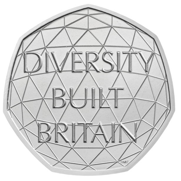 The 50p coin features the words ‘Diversity Built Britain’ on the obverse