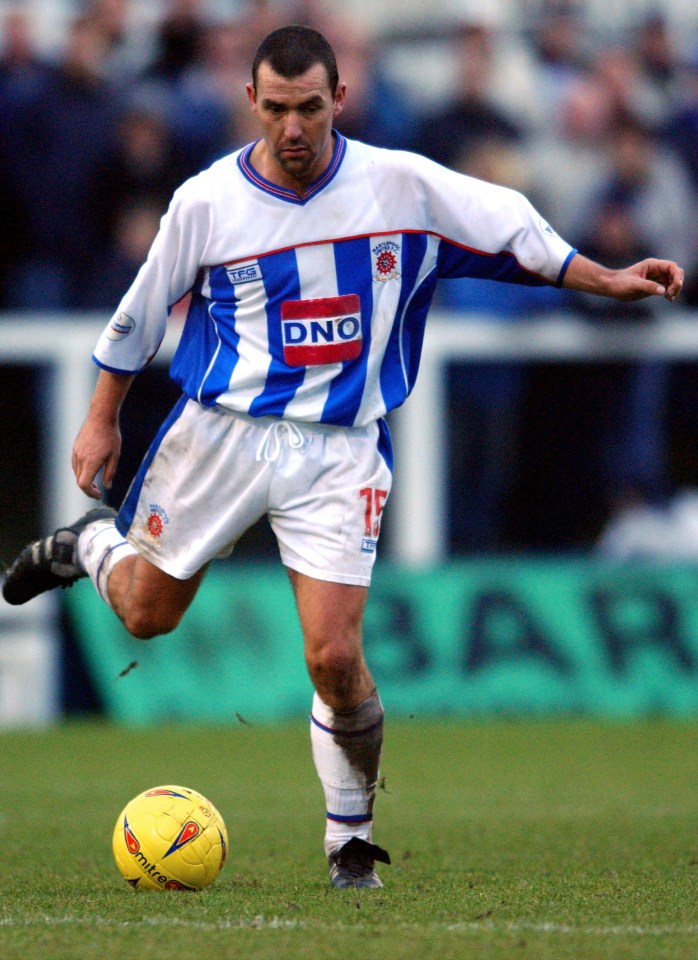 Tommy playing for Hartlepool United in 2003