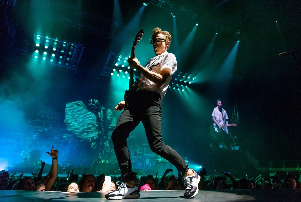 Tom performed at the O2 with McFly last night