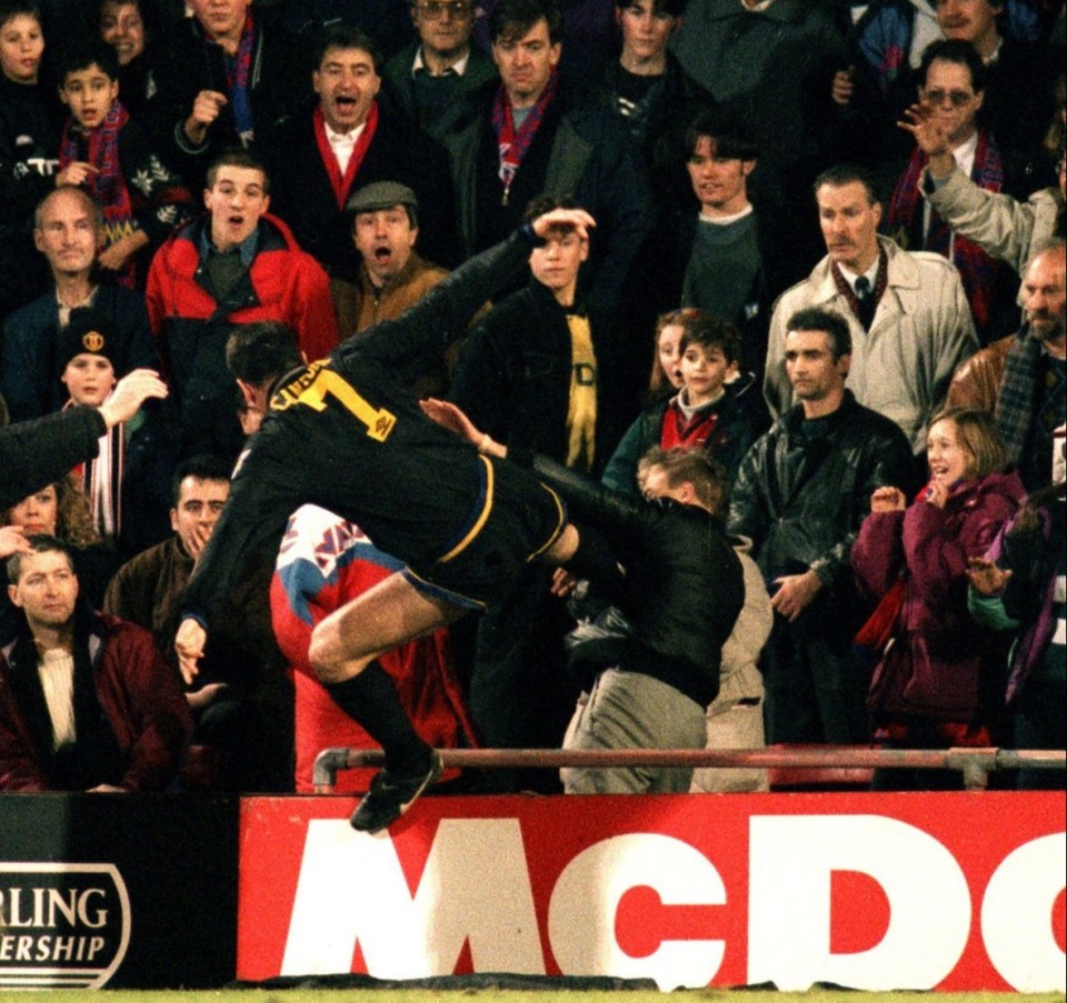 Eric Cantona's kung-fu kick on fan as Manchester United played at Crystal Palace