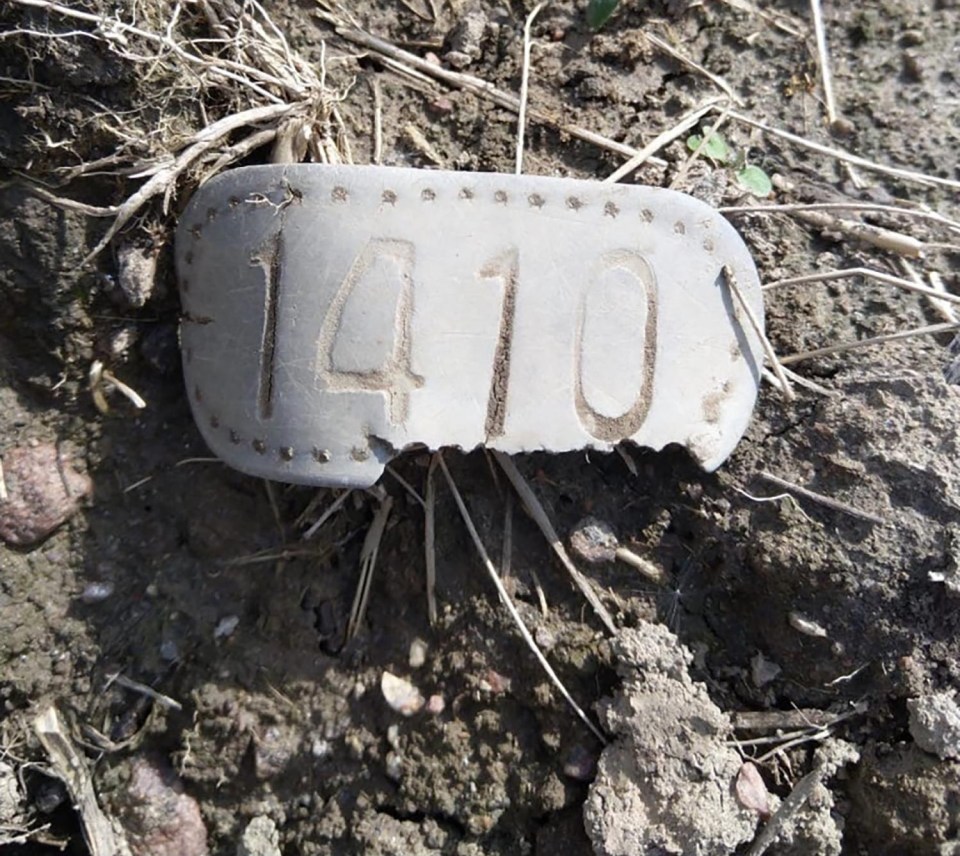 A tag with the number 1410 was also discovered, although its significance remains unknown