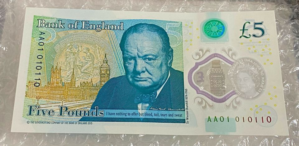 A low serial number can make a fiver more desirable