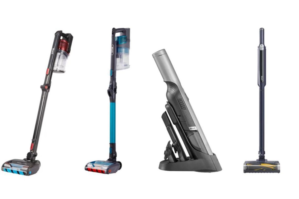 A selection of Shark vacuum cleaners that are discounted.