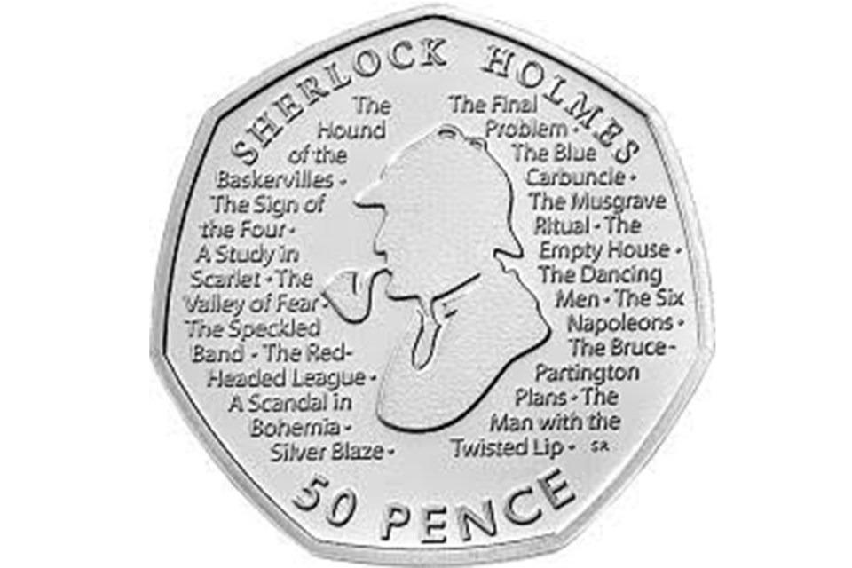 The rare 50p coin completes the collection of any British detective fan