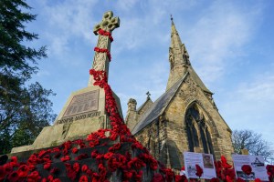  Red poppies are worn to pay respect to those who died in the war