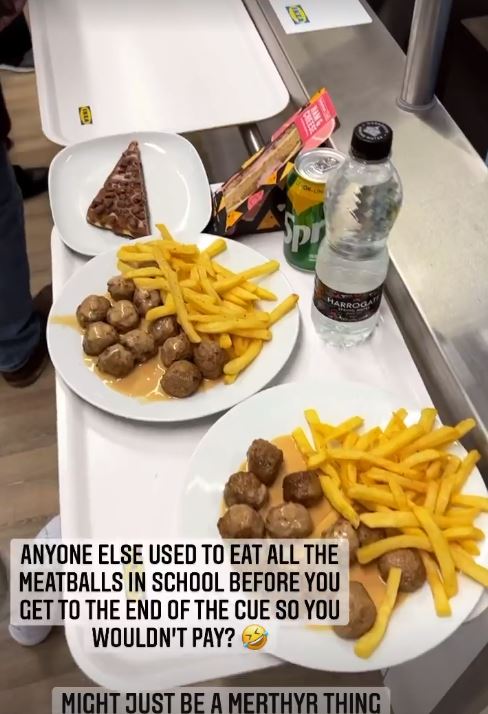 They treated themselves to a plate of the store's famous meatballs